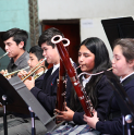 Jóvenes músicos del colegio Parroquial compartieron con miembros de la Fundación de Orquestas Juveniles e Infantiles de Chile