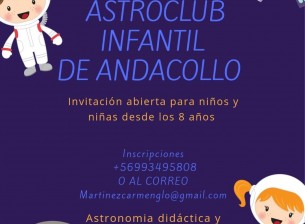 Invitan a participar de Astroclub infantil durante el verano