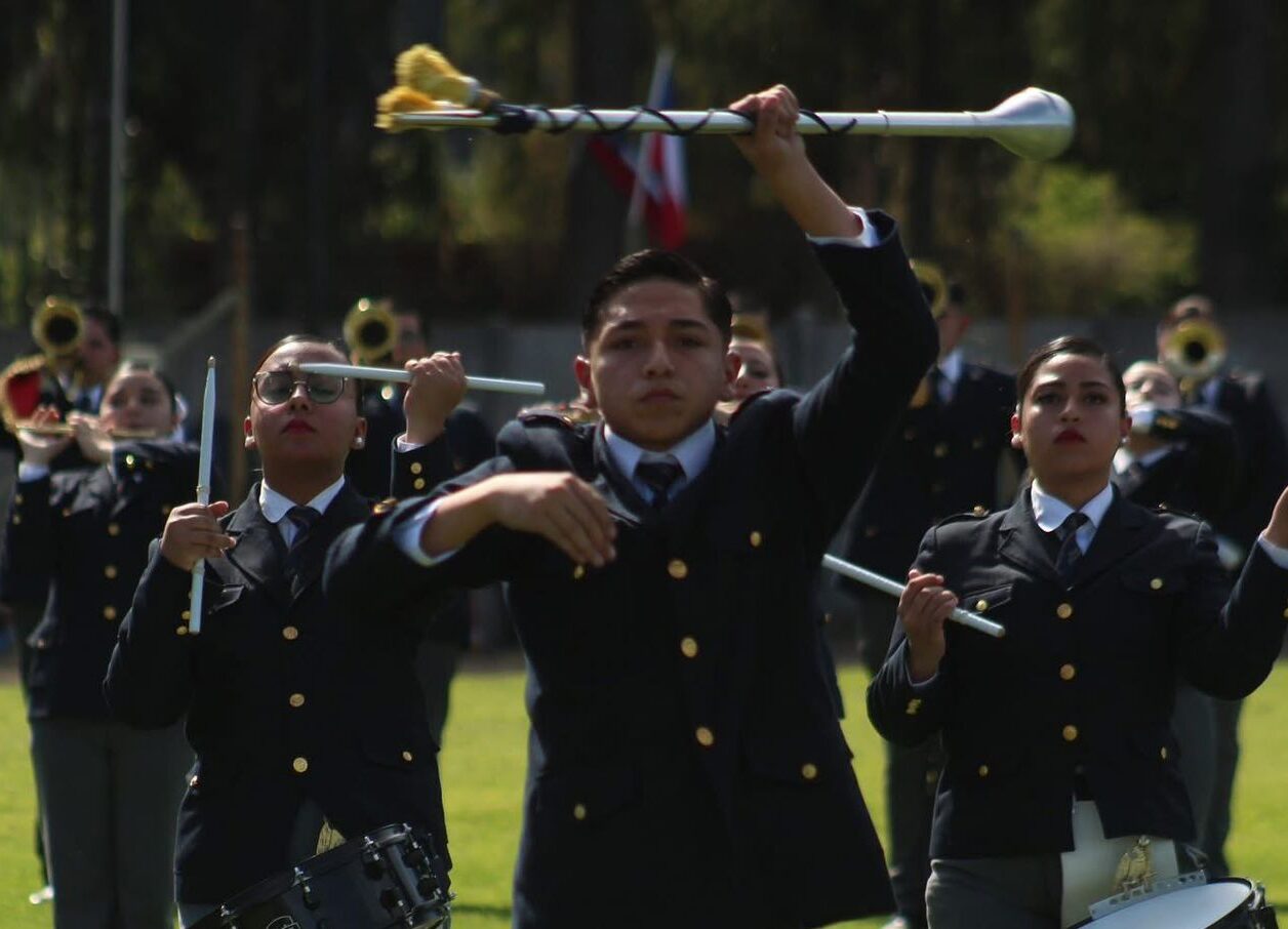 Banda Pedro Regalado Videla brilló en el Circuito Nacional de Bandas de Guerra Aconcagua 2025