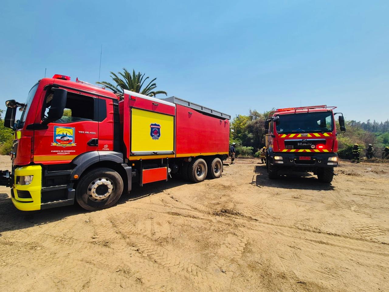 Cuerpo de Bomberos de Andacollo se suma a despliegue regional por Gran Incendio Forestal en el sur de Chile
